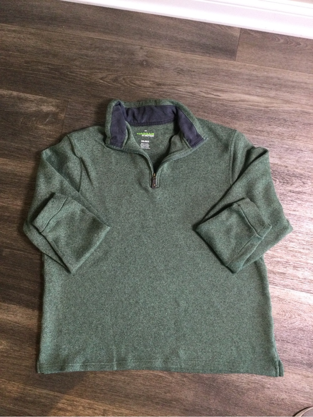 Hagger in Motion Green Quarter-Zip Pullover Sweater